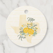 Gele Rose of Texas - Gingham State Wedding Bedankjes Labels (Voorkant)