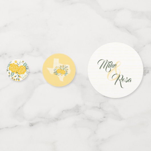 Gele Rose of Texas - Gingham State Wedding Confetti (Voorkanten)