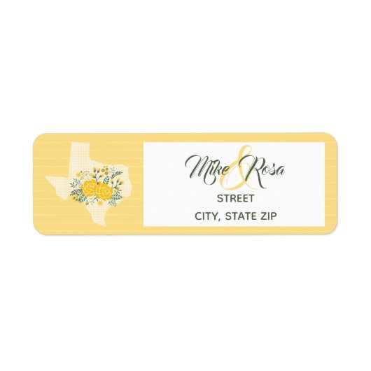 Gele Rose of Texas - Gingham State Wedding Etiket (Voorkant)