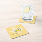 Gele Rose of Texas - Gingham State Wedding Kartonnen Onderzetters (Insitu)