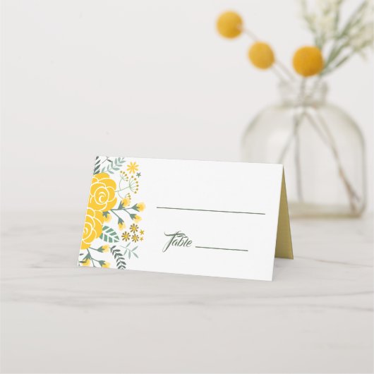 Gele Rose of Texas - Gingham State Wedding Plaatskaartje (Voorkant)