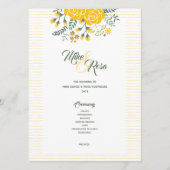 Gele Rose of Texas - Gingham State Wedding Programmakaart (Voorkant)