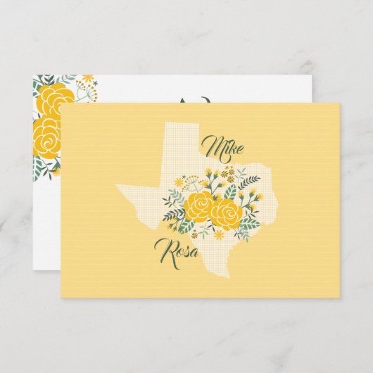Gele Rose of Texas - Gingham State Wedding RSVP (Voorkant / Achterkant)