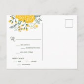 Gele Rose of Texas - Gingham State Wedding RSVP Briefkaart (Achterkant)