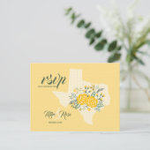 Gele Rose of Texas - Gingham State Wedding RSVP Briefkaart (Staand voorkant)