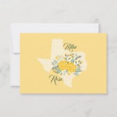 Gele Rose of Texas - Gingham State Wedding RSVP Kaartje (Voorkant)