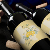 Gele Rose of Texas - Gingham State Wedding Wijn Etiket