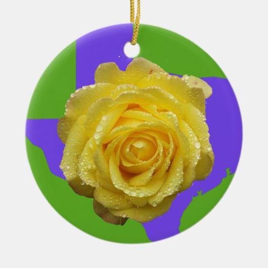 Gele Rose of Texas Ornament (Voorkant)