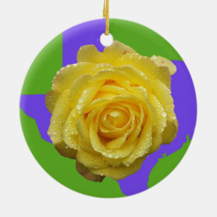 Gele Rose of Texas Ornament