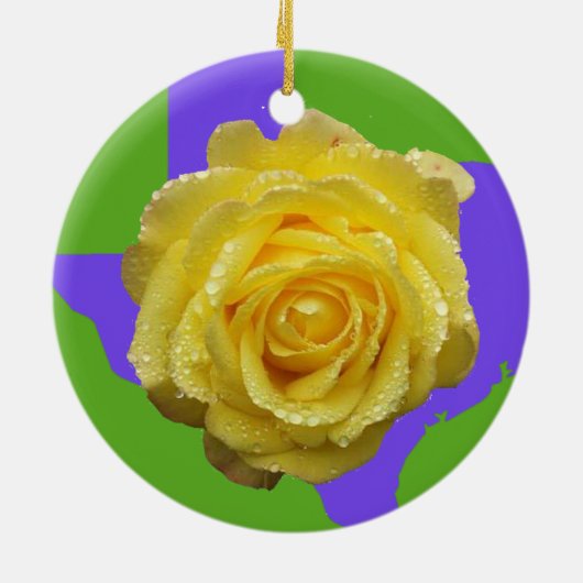 Gele Rose of Texas Ornament (Achterkant)