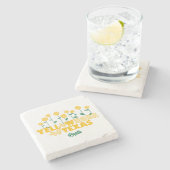 Gele Rose of Texas - Roos Garden Stenen Onderzetter (Zijkant)