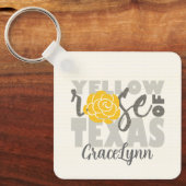 Gele Rose of Texas Sleutelhanger (Voorkant)