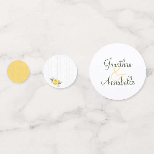 Gele Rose of Texas Wedding Confetti (Voorkanten)