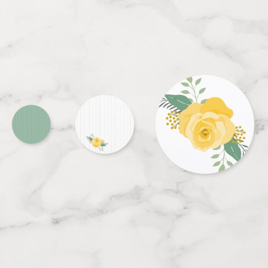 Gele Rose of Texas Wedding Confetti (Achterkanten)