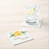 Gele Rose of Texas Wedding Kartonnen Onderzetters (Insitu)