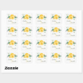 Gele Rose of Texas Wedding Vierkante Sticker (Vel)