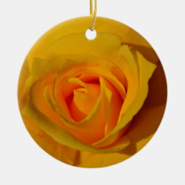 Gele Rose, oranje roos, romantisch roos Keramisch Ornament