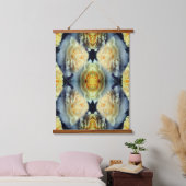 Gele Rose Raindrops Floral Abstract Hangend Wandkleed (Slaapkamer)