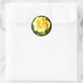 Gele Rose Ronde Sticker (Tas)