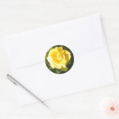 Gele Rose Ronde Sticker (Envelop)