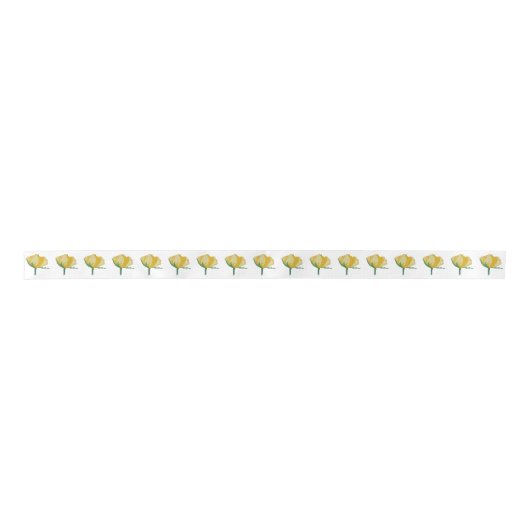 Gele Rose Satijnen Lint (Voorkant)