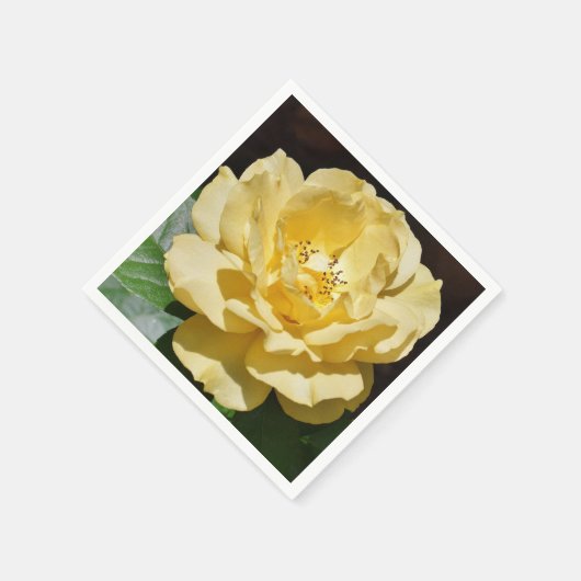 Gele Rose Servet (Hoek)