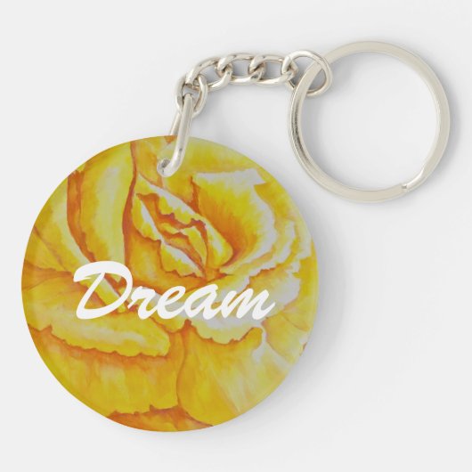 Gele Rose Sleutelhanger (Achterkant)