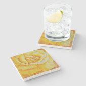 Gele Rose Stenen Onderzetter (Zijkant)