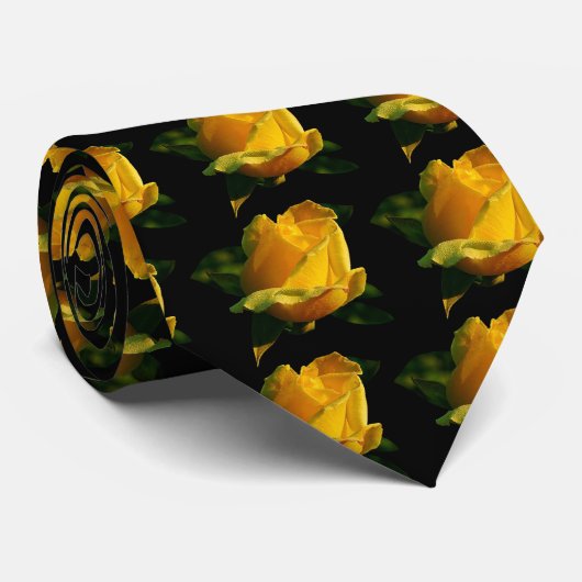 Gele Rose Stropdas (Opgerold)