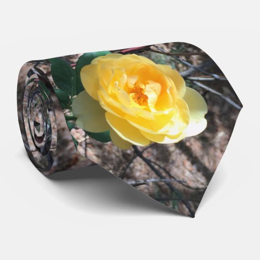 Gele Rose Stropdas (Opgerold)