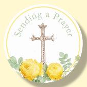Gele Rose stuurt een gebedsreligie Ronde Sticker