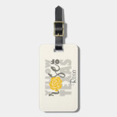 Gele Rose uit Texas Bagagelabel (Voorkant verticaal)