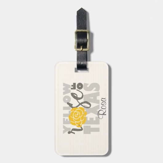 Gele Rose uit Texas Bagagelabel (Voorkant verticaal)