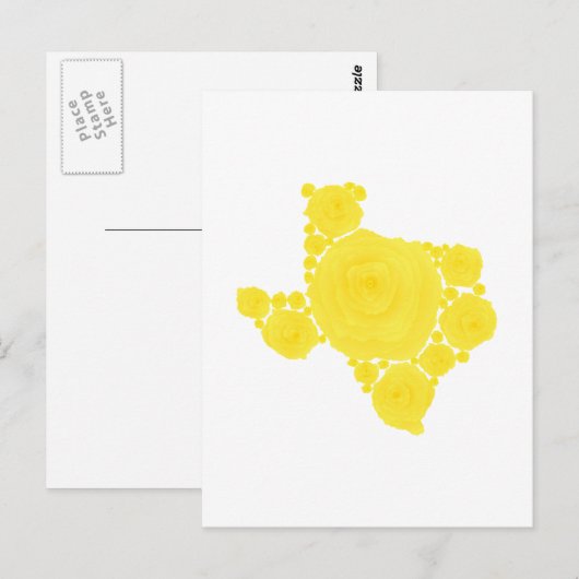 Gele Rose uit Texas Briefkaart (Voorkant / Achterkant)