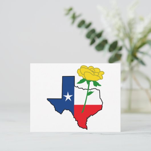 Gele Rose uit Texas Briefkaart (Staand voorkant)