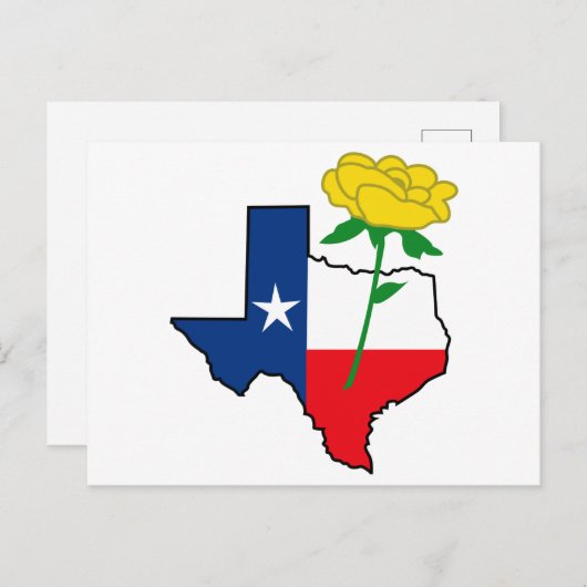 Gele Rose uit Texas Briefkaart (Voorkant / Achterkant)