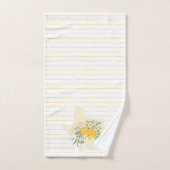 Gele Rose uit Texas - Deelstaat Gingham met Rozen Bad Handdoek (Handdoek)