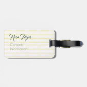 Gele Rose uit Texas - Deelstaat Gingham met Rozen Bagagelabel (Achterkant horizontaal)