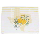 Gele Rose uit Texas - Deelstaat Gingham met Rozen Groot Cadeauzakje (Voorkant)