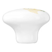 Gele Rose uit Texas - Deelstaat Gingham met Rozen Keramische Knop (Zijkant)