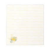 Gele Rose uit Texas - Deelstaat Gingham met Rozen Notitieblok (Voorkant)