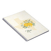 Gele Rose uit Texas - Deelstaat Gingham met Rozen Notitieboek (Rechterzijde)