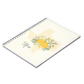 Gele Rose uit Texas - Deelstaat Gingham met Rozen Notitieboek (Linkerzijde)