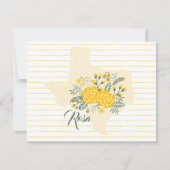 Gele Rose uit Texas - Deelstaat Gingham met Rozen Notitiekaartje (Voorkant)