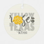 Gele Rose uit Texas Metalen Ornament (Voorkant)