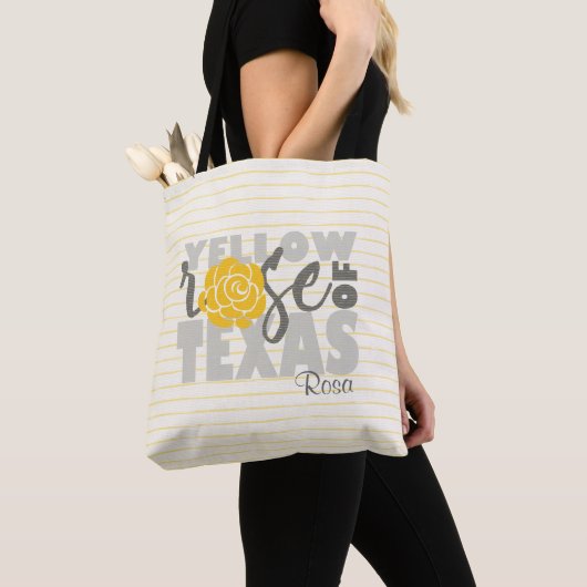 Gele Rose uit Texas Tote Bag (Dichtbij)