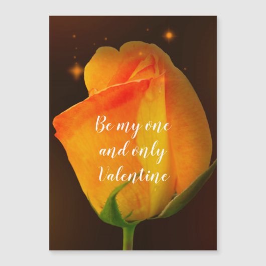 Gele Rose Valentijnsdag Magnetic Card (Voorkant)