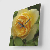 Gele Rose Vierkante Klok (Hoek)