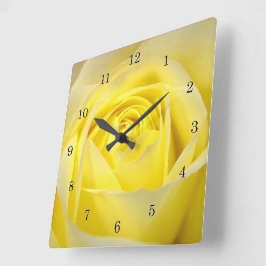 Gele Rose Vierkante Klok (Hoek)