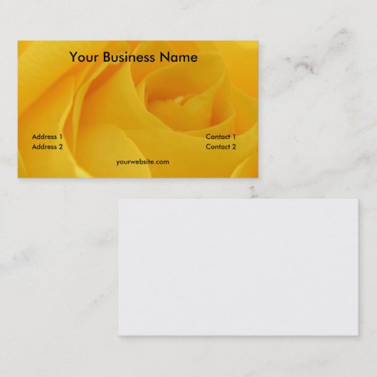 Gele Rose Visitekaartje (Voorkant / Achterkant)